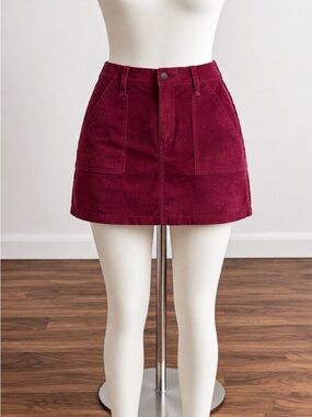 NWT Old Navy Corduroy A-Line Mini Skirt - Burgundy size 14